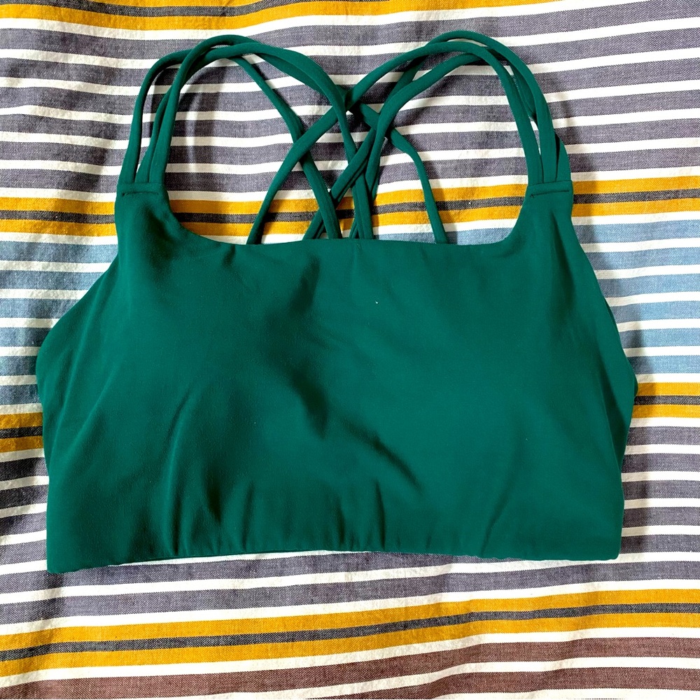 Athleta Hyper Focused Green Strappy Sports Bra - Sm D-DD